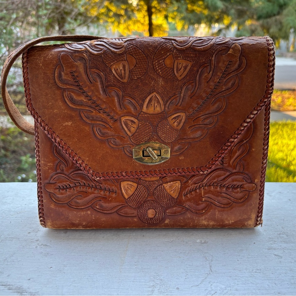 Vintage Hand-tooled leather purse